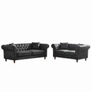 Chesterfield 3 And 2 Seater Sofa Set, High Tech Fabric Upholstered Couch For Living Room by HouseOfZazla