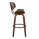 Lombardi - Mid-Century Modern Fixed Height Barstool With Swivel With Round Footrest (Set of 2) by HouseOfZazla