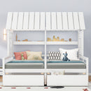 House Platform Beds With 2 Drawers, Side By Side Design by HouseOfZazla