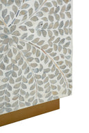 14x14x18" Square Accent Stool with Capiz Shell Finish