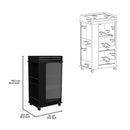 Bar Cart With Glass Door, 2 Side Shelves And Casters - Black by HouseOfZazla