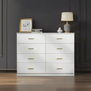 Modern Drawer Dresser For Bedroom, Ample Storage Wide Chest Of Drawers