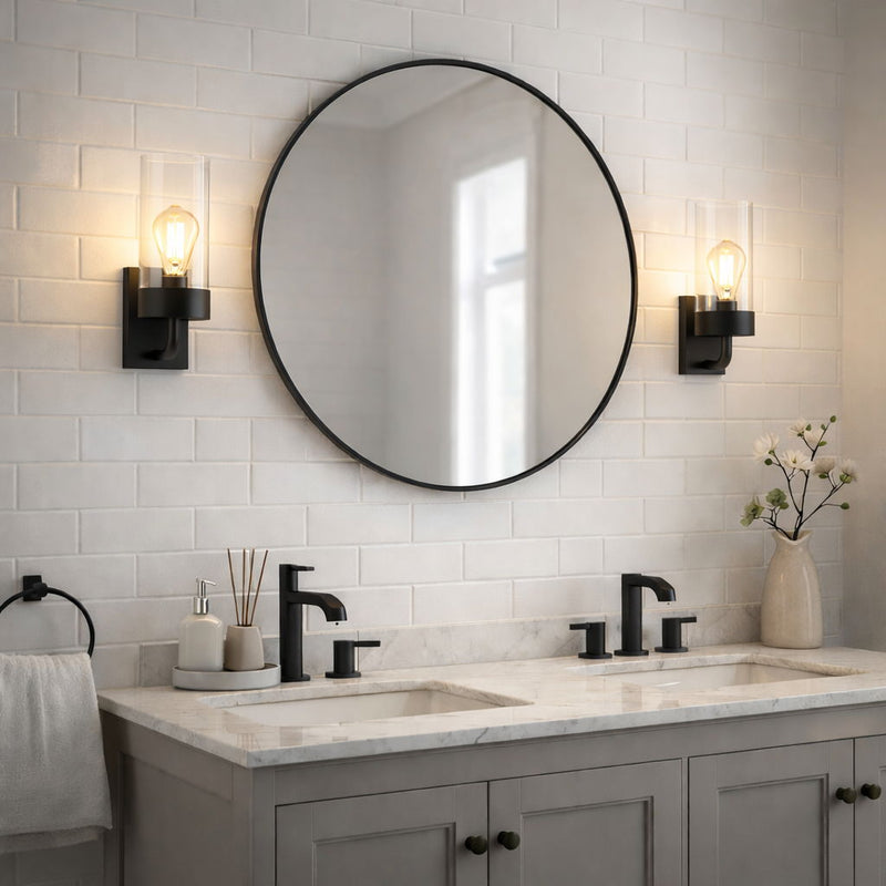 Zephyr - Single Light Sconce - Black / Clear, photo 3 of 11