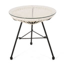 Nusa Modern Rattan Side Table With Tempered Glass Top by HouseOfZazla