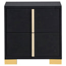 Marceline 2-drawer Nightstand Black