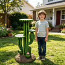 32'' Resin Saguaro Cactus Plant Stand with 3 Display Shelves