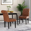 Broxton Tuft Dining Rolltop Chairs With Button Tufted Backrest (Set of 2)
