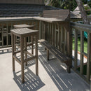 3-Piece Balcony Bar Set with Bottom Shelf Table and 2 Stools, Grey Finish by Montret