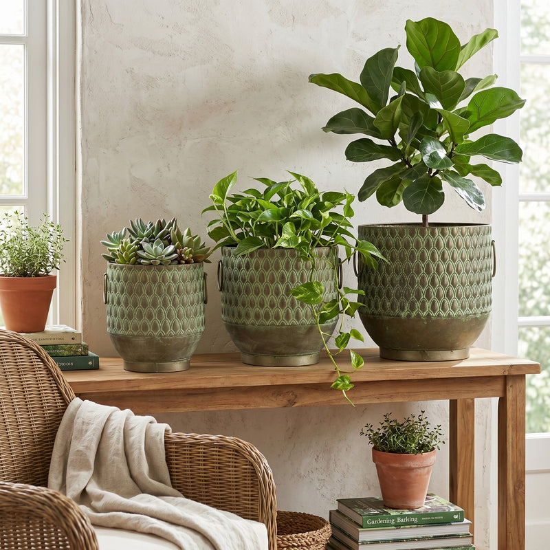 S/3 Textured Planters Set, photo 6 of 9