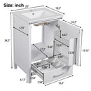 Bathroom Vanity With Ceramic Sink, Soft Close Drawers, Door Organizer, Divider Drawer, Adjustable Foot Pads by Unique Piece Furniture