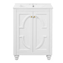 Bathroom Vanity With Ornate Elliptical Motif, Soft Close Hinges by HouseOfZazla