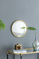Round Mirror, Circle Mirror With Iron Frame For Living Room Bedroom Vanity Entryway Hallway by Unique Piece Furniture