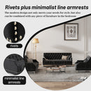 55.5" Modern Sofa Dutch Plush Upholstered Sofa with Metal Legs, Button Tufted Back Black