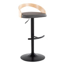 Grotto - Contemporary Adjustable Barstool With Swivel & Rounded T Footrest (Set of 2) by HouseOfZazla