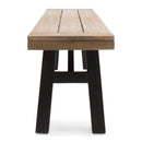 Outdoor Bench With Slat Panel Design And Acacia Wood Frame