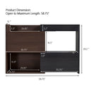 Modern Extendable & Rotating Cabinet With Drawer And Flip Doors For Versatile Storage - Black / Dark Walnut by Unique Piece Furniture
