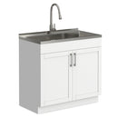 Modern Shaker All-In-One Laundry Utility Sink And Cabinet with Pull Out Faucet by HouseOfZazla