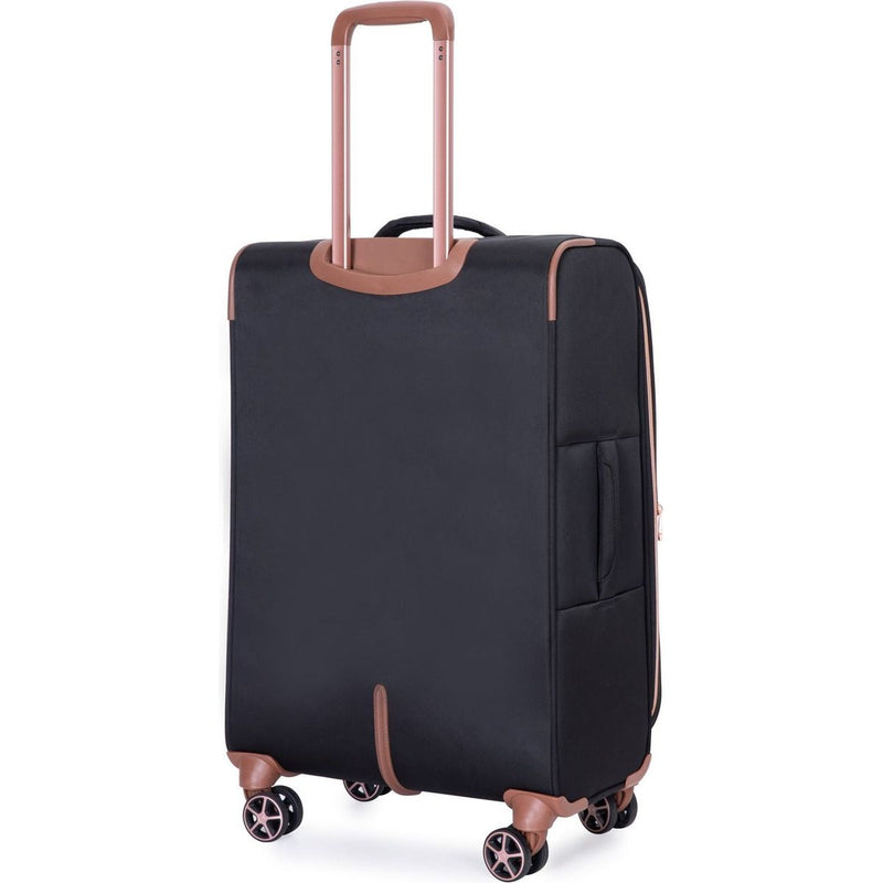 4-Piece Set (16/20/24/28), Softshell Suitcase Spinner Wheels Terylene Luggage Sets Carry On Suitcase Luggage Lightweight Durable Suitcase Black