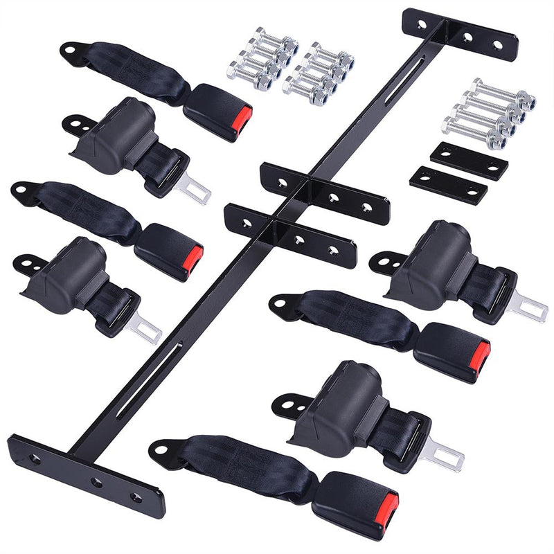 Yescom Universal Golf Cart Seat Belt Bracket Set Retractable 4 Pack