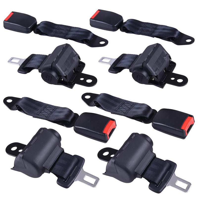 Yescom Universal Golf Cart Seat Belt Bracket Set Retractable 4 Pack