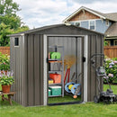 [04X06FT] Alora Outdoor All-Weather Galvanized Metal Storage Shed With Sliding Door (SAK96472) by SAKSBY WHOLESALE