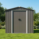[04X06FT] Alora Outdoor All-Weather Galvanized Metal Storage Shed With Sliding Door (SAK96472) by SAKSBY WHOLESALE