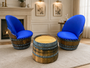 Whiskey & Wine Barrel Coffee Table Set — 2 Chairs