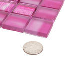 Fuchsia Pink 11x11 Glossy Matte Square Glass Mosaic Tile (5 pack, 4.43 sq ft/case) - Sample