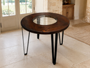 Whiskey & Wine Barrel Steel-Leg Table Set — 4 Chairs, Modern Build