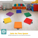 6 Pieces 15 Inches Square Toddler Floor Cushions Flexible Soft Foam Seating with Handles by LJGDeals