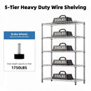 5-Tier Utility Steel Storage Shelving Unit