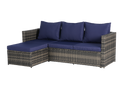 2 Pieces Patio Furniture Set, Outdoor Woven Sectional L-Shaped Patio Furniture