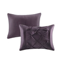 7-Piece Queen 100% Polyester Pieced Pleated Tufted Comforter Set