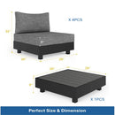 Patio Sectional Set With Modular Armless Chairs And Coffee Table - Gray by HouseOfZazla