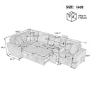 Modular L-Shaped Sectional Sofa Bed With Pull-Out Sleeper, Cup Holders, And Storage