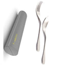 Eco Travel Set, 2 Piece Utensil Plus Case, Silver