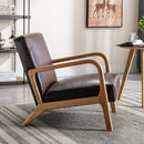Open Framed Armchair With Cushioning Brown - Dark Brown by HouseOfZazla