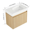 Modern Bathroom Vanity With Ceramic Basin, Wall Mounted Floating Sink Combo, Storage Cabinet by Unique Piece Furniture