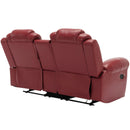 Home Theater Seating Manual Recliner Loveseat With Hide-Away Storage, Cup Holders And Led Light Strip For Living Room by HouseOfZazla