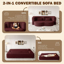 Modern Floor Sleeper Sofa Bed With 2 Pillows, Convertible Twin Size Folding Mattress For Living Room
