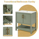 Elegant Bathroom Vanity With Ceramic Sink And Versatile Storage by Unique Piece Furniture