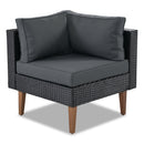 4-Piece Outdoor Wicker Sofa Set with Colorful Pillows