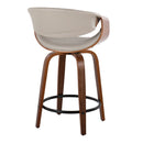 Symphony - Mid Century Modern Fixed Height Counter Stool With Swivel With Round Footrest (Set of 2) by HouseOfZazla