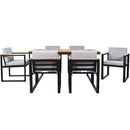 7 Pieces Outdoor Dining Set Patio Dining Table And Chair Set With And Removable Cushions For Patio by HouseOfZazla