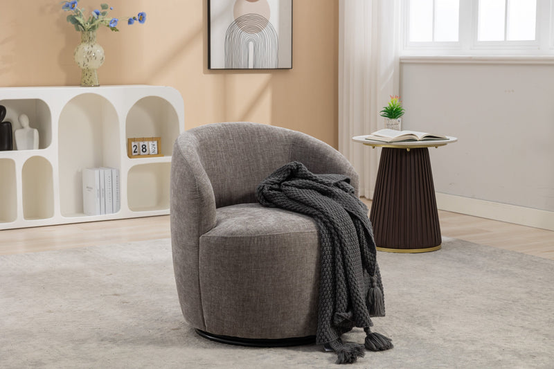 Walker Edison | Chenille Swivel Accent Barrel Chair