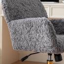 Office Chair, Artificial Rabbit Hair Home Office Chair With Metal Base, Adjustable Desk Chair Swivel Office Chair, Vanity Chair by HouseOfZazla