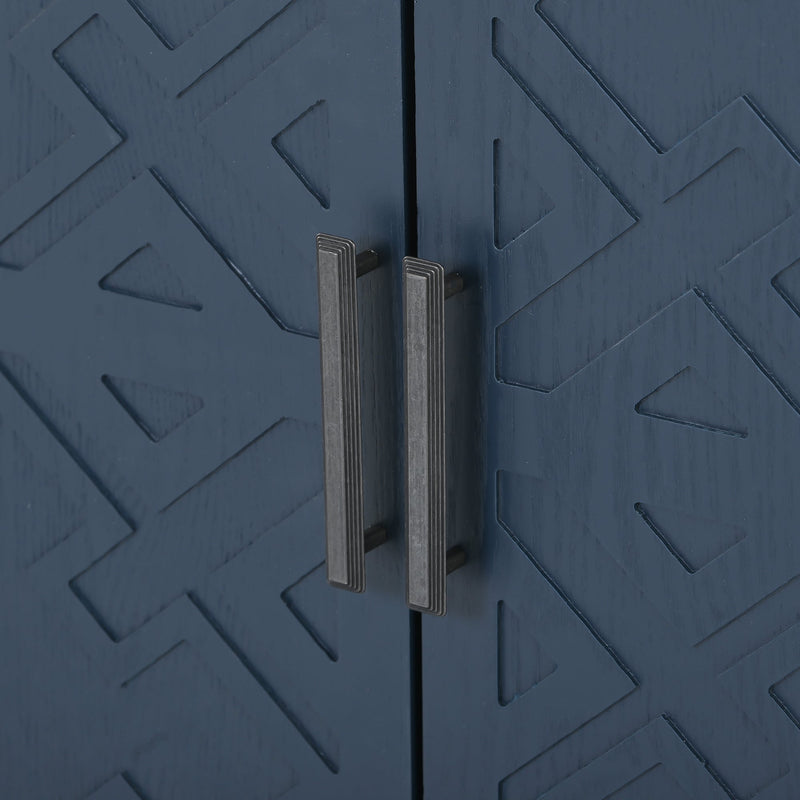 Accent Storage Cabinet Sideboard Wooden Cabinet with Antique Pattern Doors for Hallway, Entryway, Living Room, Bedroom