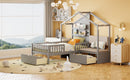 House Bed With Upholstered Sofa, Wireless Charging Station, Shelves And 2 Drawers by HouseOfZazla