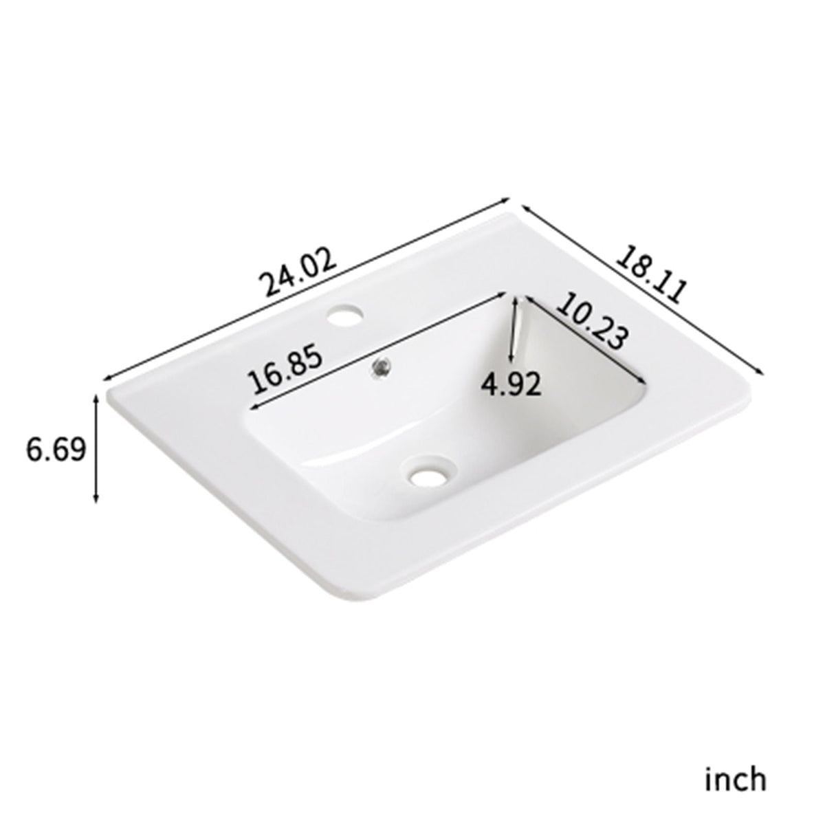 Vessel Sink Top With Overflow Drain - Milk White, photo 2 of 8