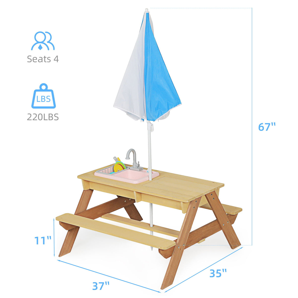 Kids Picnic Table With Sand and Water Table Conversion, photo 4 of 31